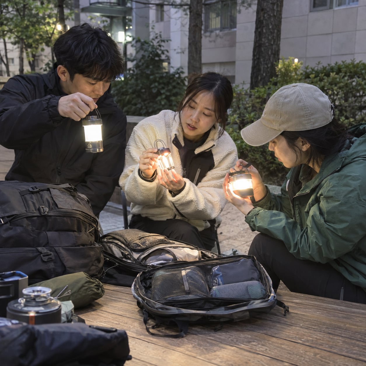 랜턴 밝기 비교하며 짐 줄이기 모임 대표 이미지