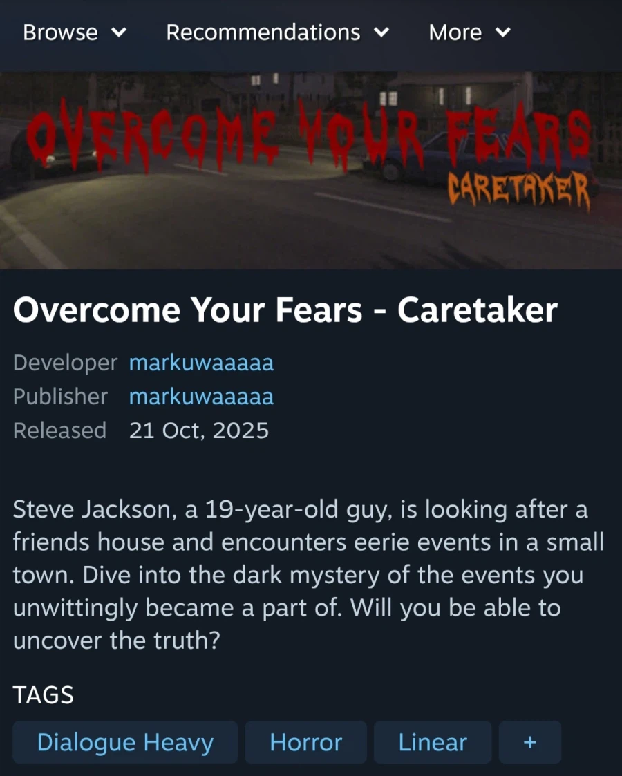 스팀Overcome Your Fears-Caretaker 재배포(무료/무료)_1.webp