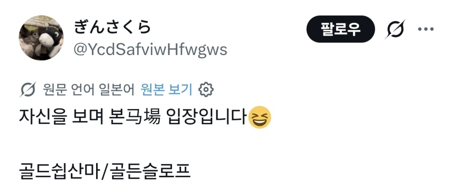 골드쉽 처럼 신기한 행동을 하는 경주마_1.webp