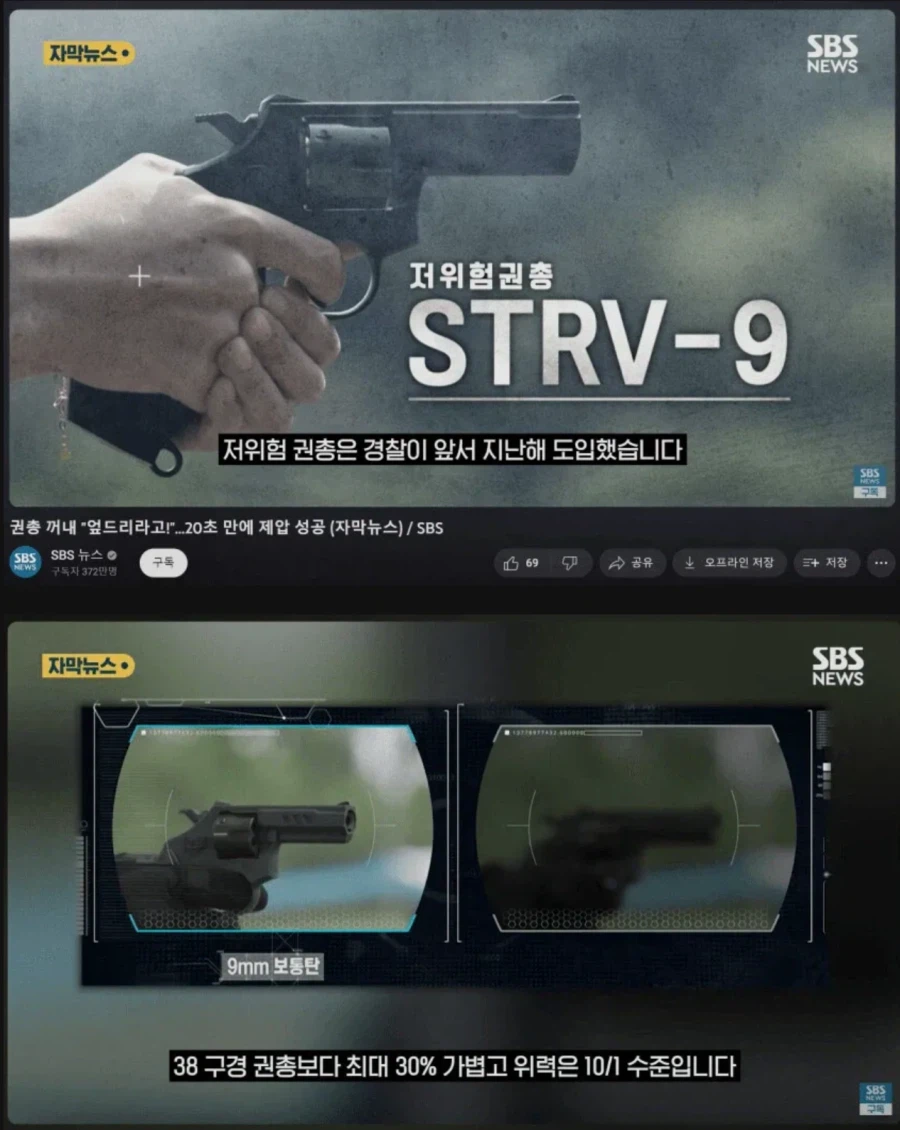 경찰에 도입된 살살 맞는 권총 근황_1.webp