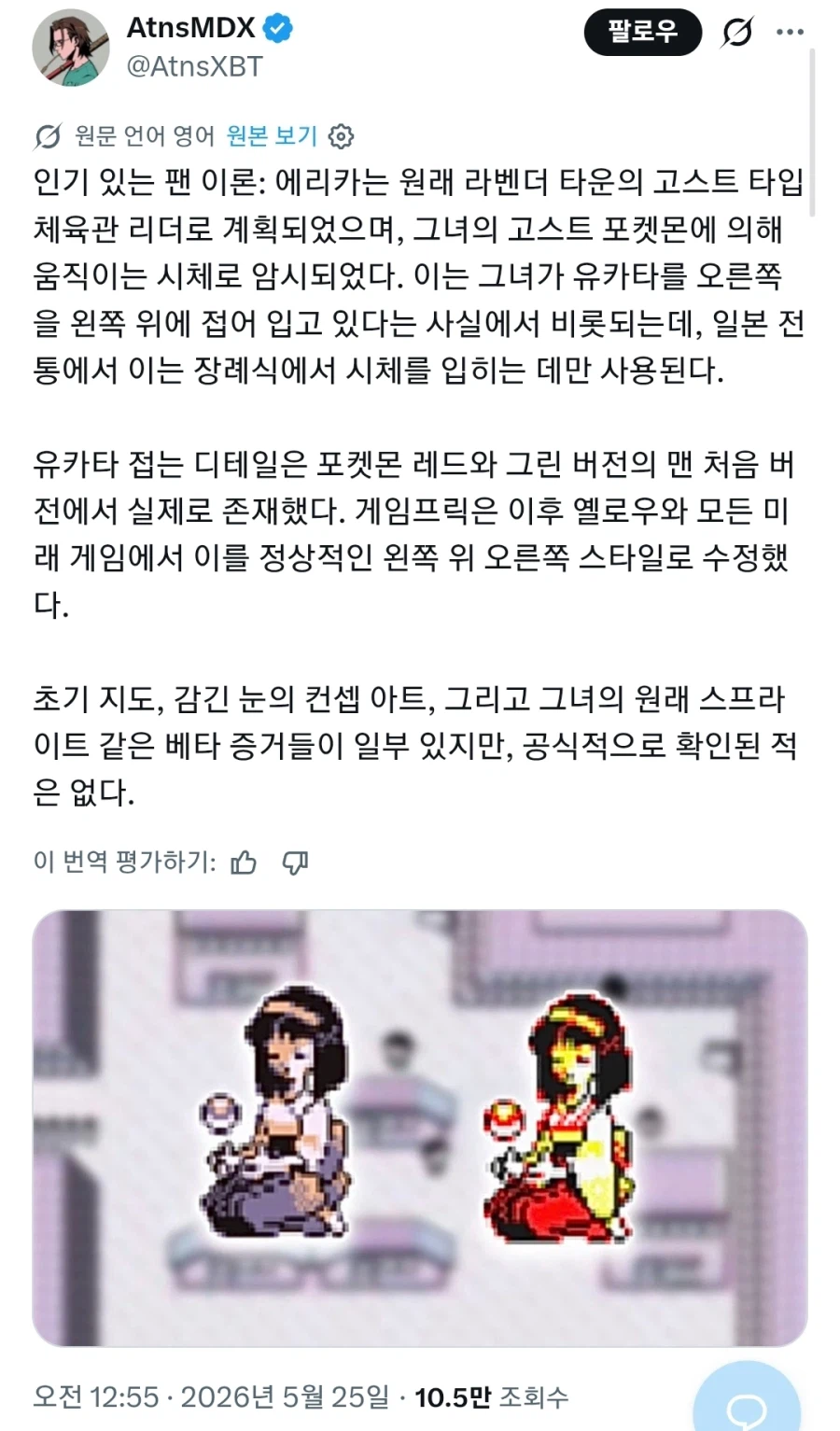 포켓몬 1세대 체육관장 민화에 대한 음모론_1.webp