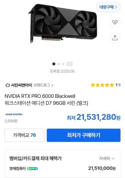11번가 RTX PRO 6000 96GB 20,232,200원_1.webp