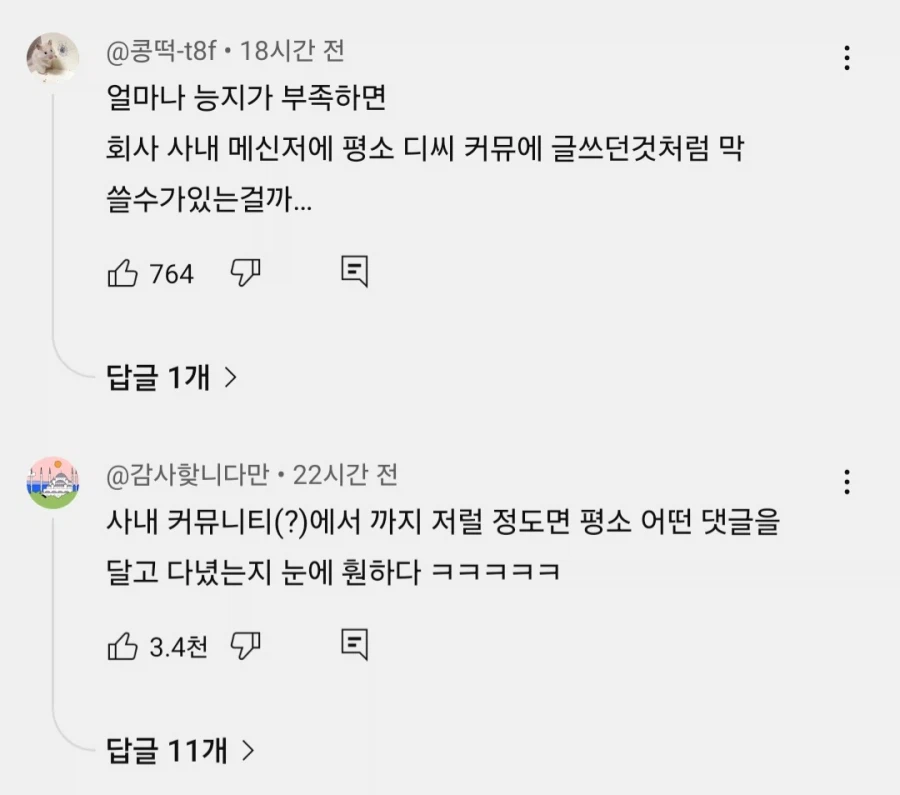 회사 사내게시판을 디씨처럼 이용한 신입사원_14.webp