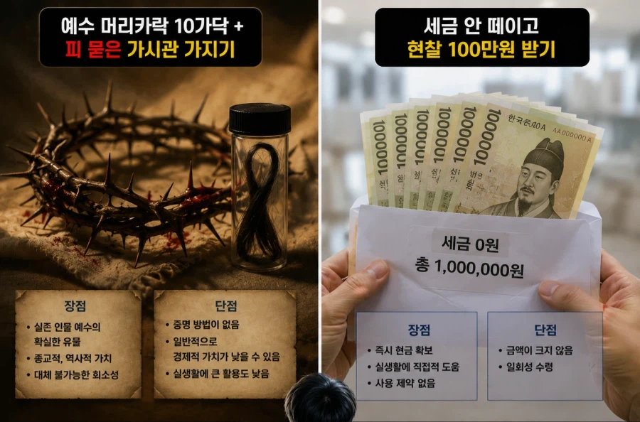 예수의 흔적 가지기 vs 100만원 받기.jpg_1.webp