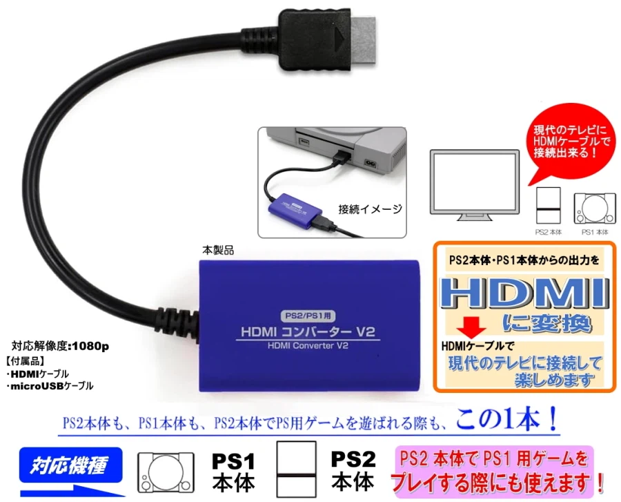 PS1/2 게임을 HDMI로 출력하는 "HDMI 변환기" 10월 말 출시 예정!_2.webp